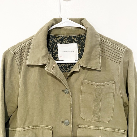 Anthropologie Maisie Chore Cropped Utility Twill Cargo Pocket Jacket Size small - Picture 11 of 16